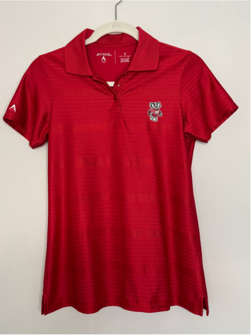 Women's Antigua Wisconsin Badgers Polo Shirt Size S Red